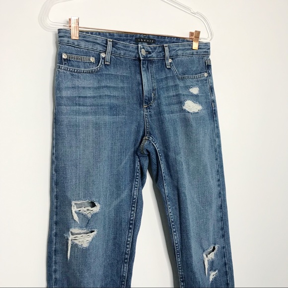 Theory Tatiyana Distressed Jeans Straight Leg 27 - Picture 4 of 8